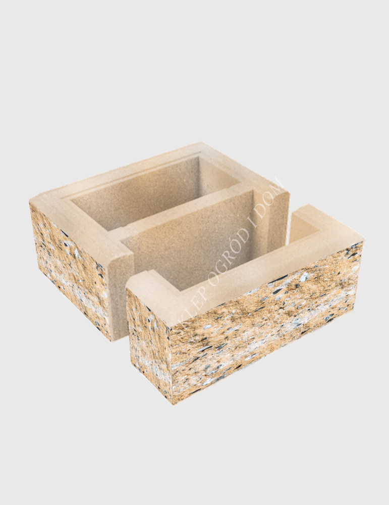 Bloczek łupany słupkowy Wanilia 38x38x16cm