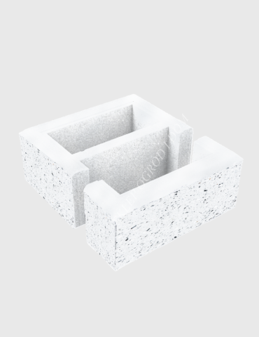 Bloczek łupany słupkowy Biały 38x38x16cm