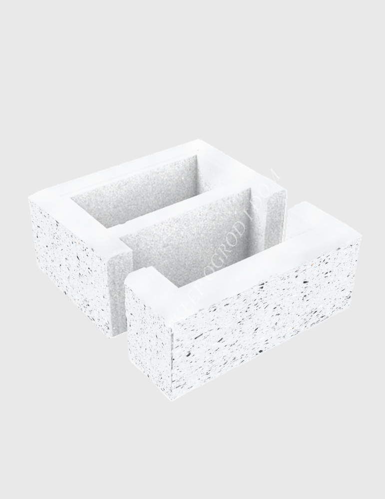 Bloczek łupany słupkowy Biały 38x38x16cm