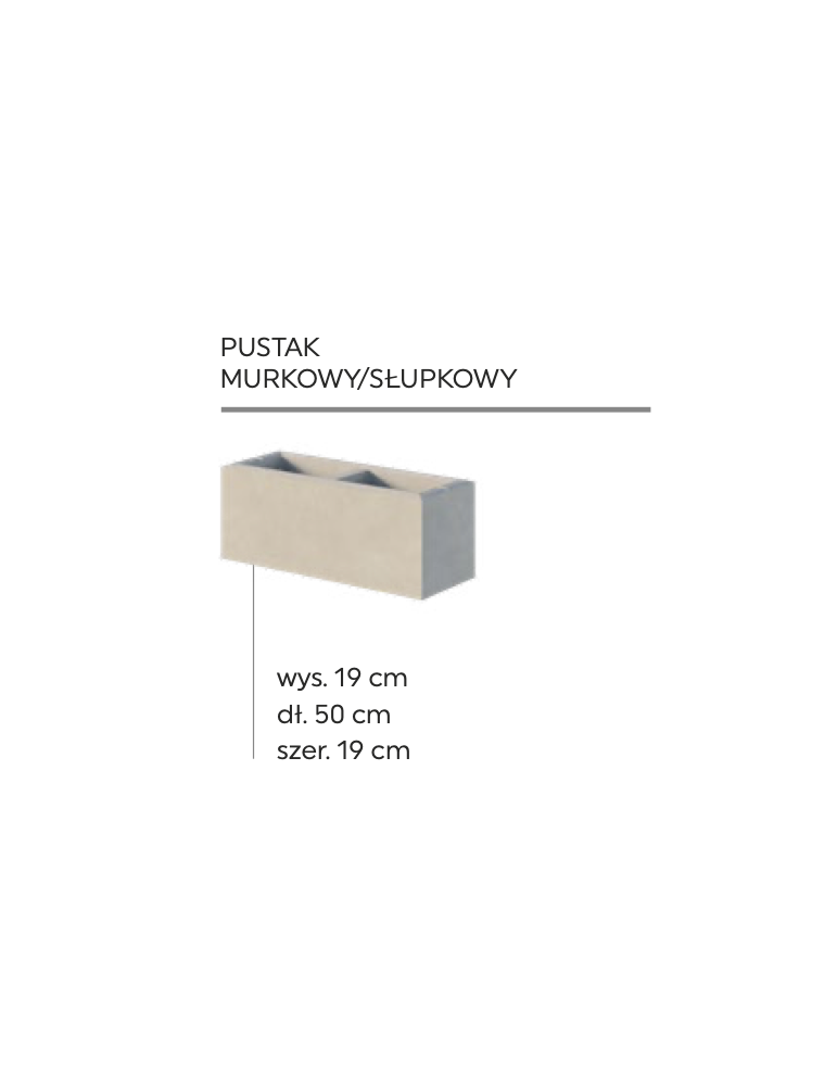 Bloczek betonowy Rezydencja Bruk-Bet Kalcyt biało-stalowy 50x19x19 cm