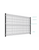 Ogrodzenie panelowe 3D, komplet 75mb, 173x250cm, słup 230cm