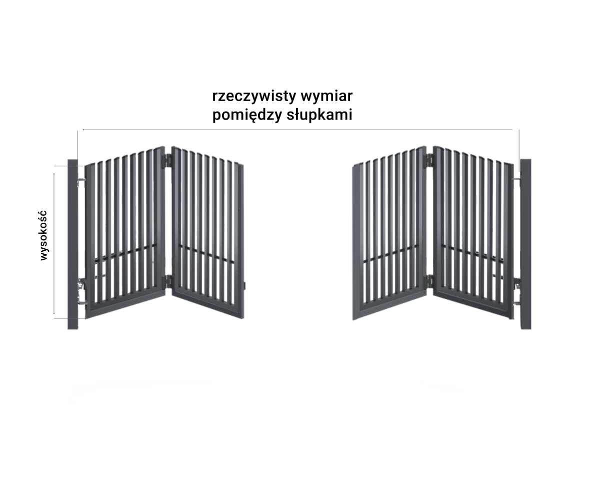 pomiary bramy harmonijkowej terra